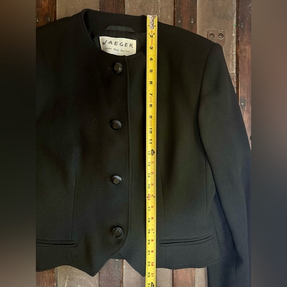Jaeger Cropped Wool Crepe Black Women's Jacket, UK 14, US 10 - Picture 12 of 12